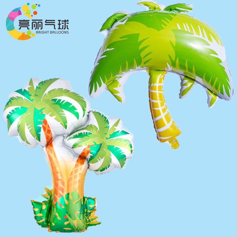 新款棕榈树椰树大号椰子树造型婚庆背景装饰布置跨境铝膜气球批发