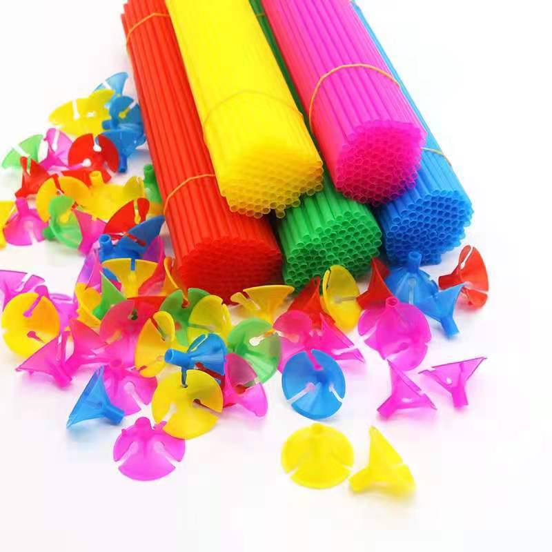 亮片气球配件加硬广告气球拖杆金属气球拖杆塑料拖杆气球桌飘杆拖