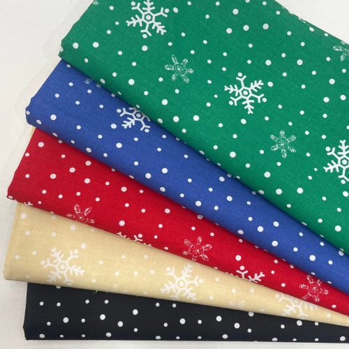 New Snowflake Christmas Digital Printing small Clear Pastoral Retro Style Baby Clothing Accessories and Other Fabrics