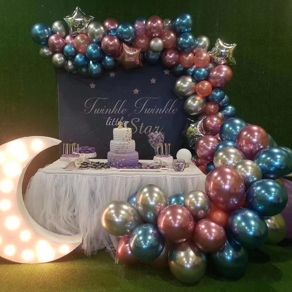 12寸2.8克加厚金属色铬色乳胶气球生日派对婚庆婚礼装饰布置