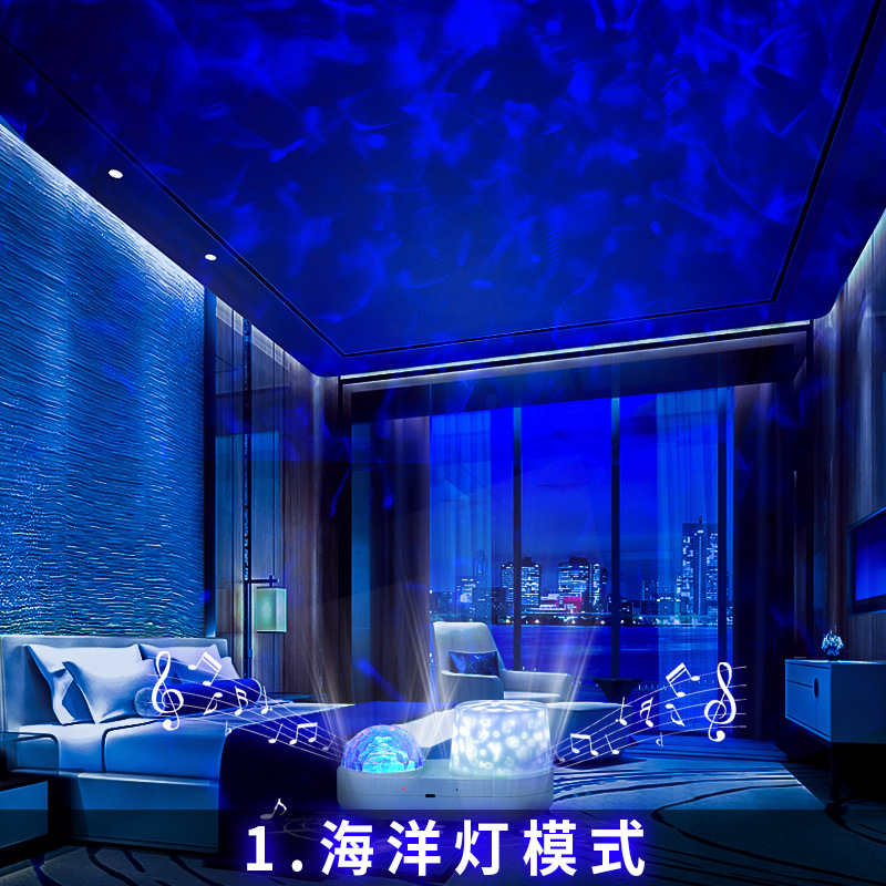 创意满天星星氛围灯 儿童生日星空投影灯 双层高清旋转3D星空灯