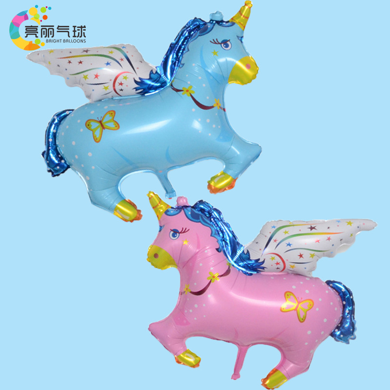创意飞马婚庆宝宝满月场景装饰用品背景布置铝箔铝膜飘空气球批发
