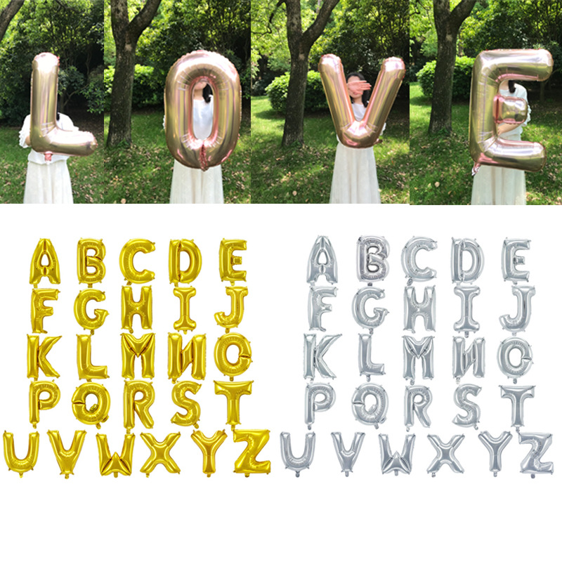批发跨境32寸玫瑰金字母铝膜气球生日派对情人节表白装饰品布置