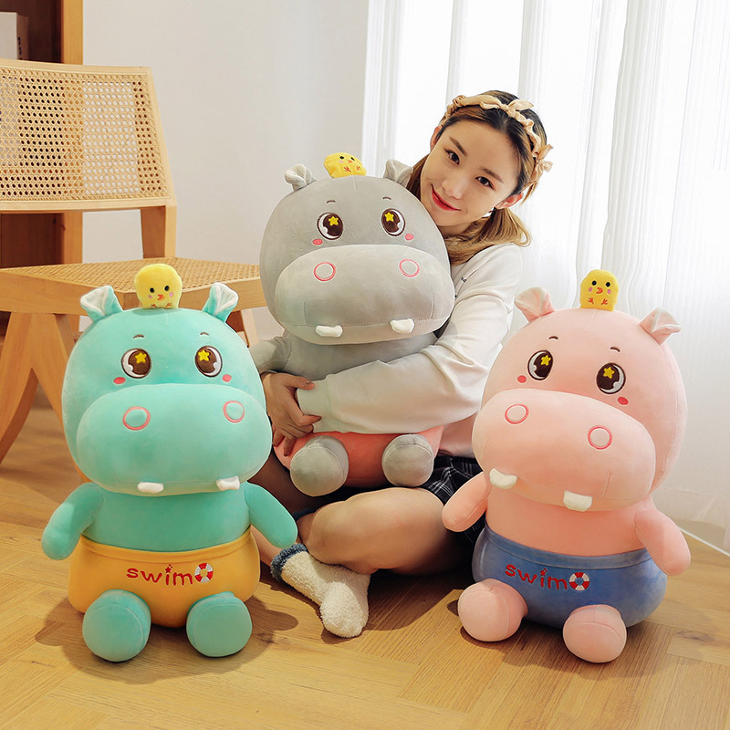 河马公仔毛绒玩具布娃娃抱枕女生睡觉安抚小玩偶儿童卧室摆件女孩