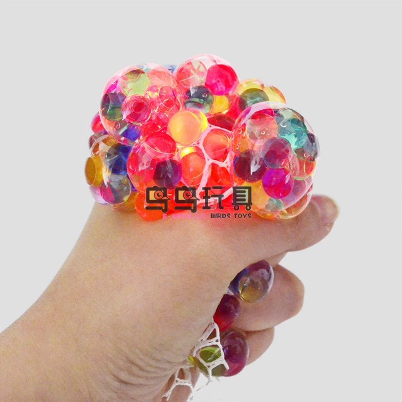 跨境货源创意新奇特减压葡萄球手捏发泄球6.0发光彩珠球厂家直销