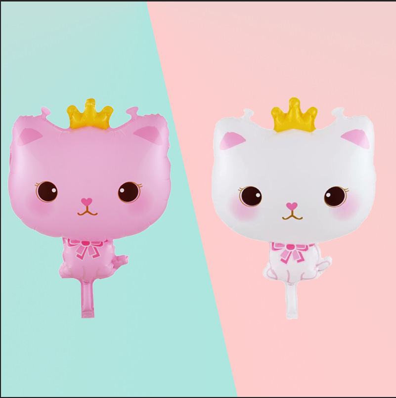 创意天使猫KT猫气球派对背景装饰用品场景布置铝膜铝箔飘空气球