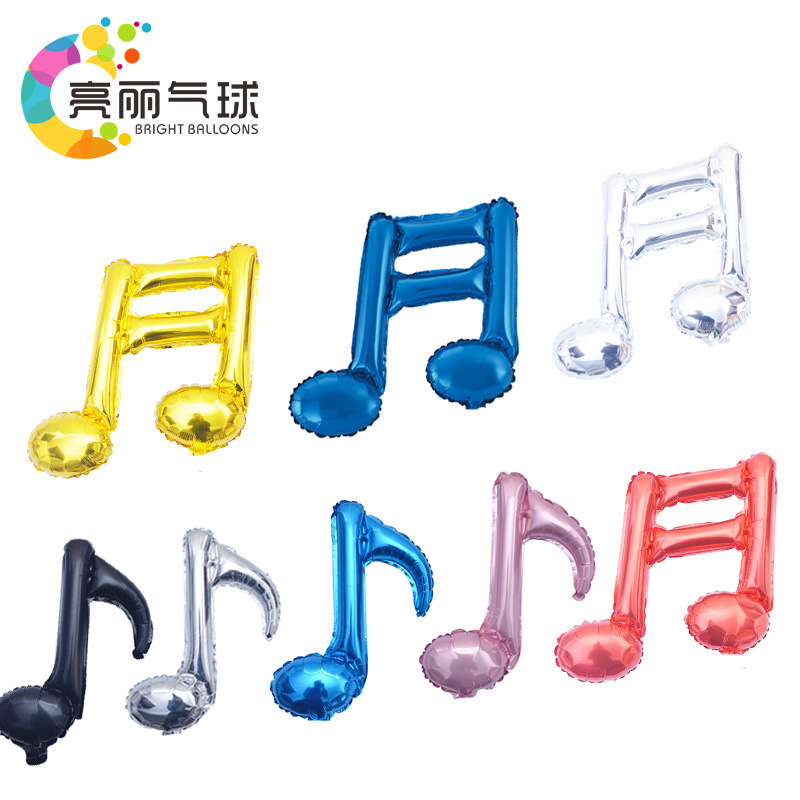 单音符音符音乐会布置婚庆装饰气球八分音乐符号装饰铝膜气球
