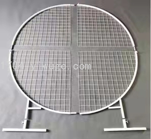 婚庆道具铁艺网格屏风白色圆环摆件婚礼生日布置网格架子