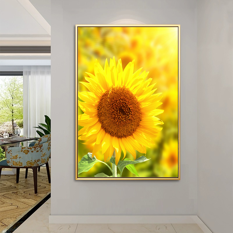向日葵北欧客厅装饰画现代简约餐厅挂画走廊过道玄关卧室床头壁画