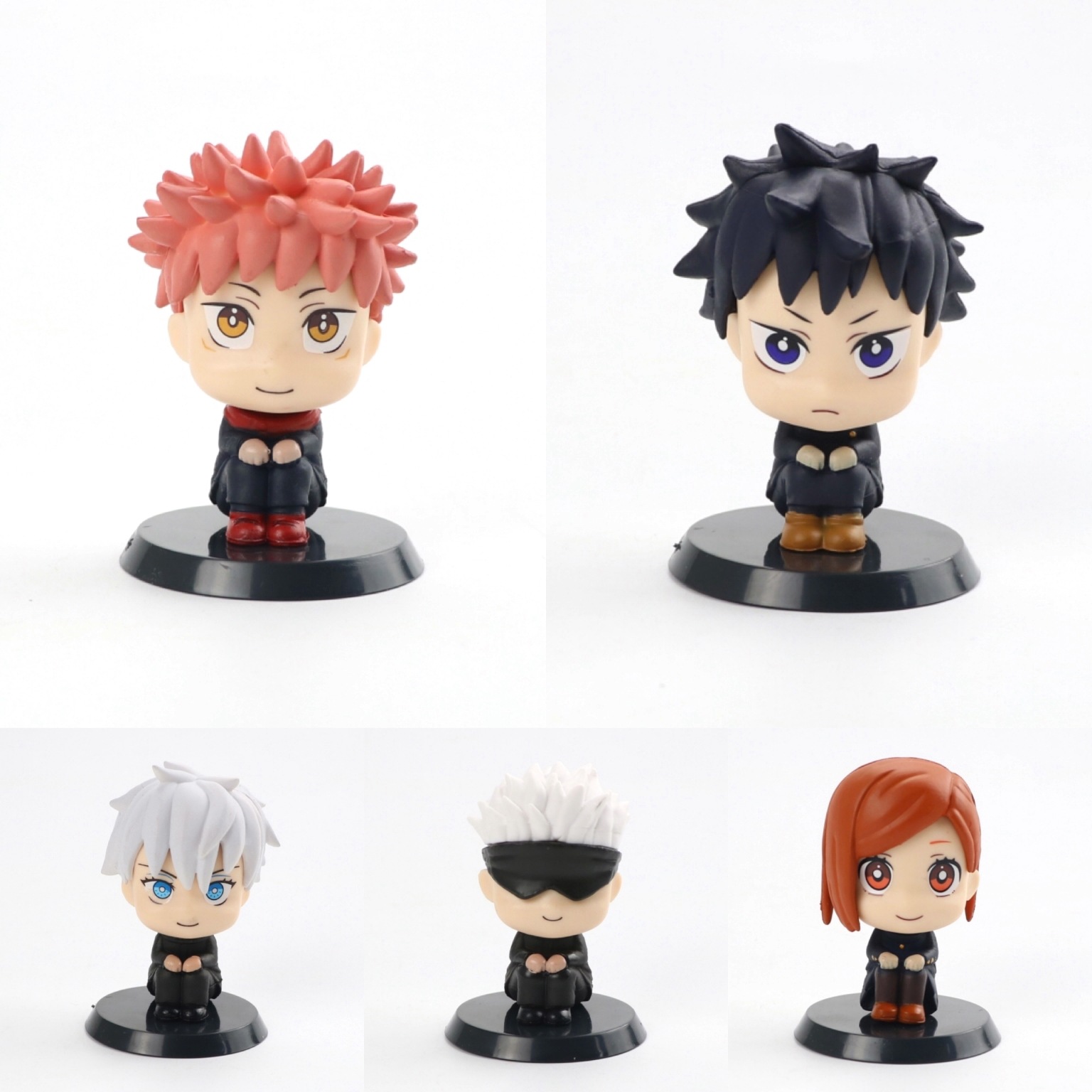 5款咒术回战Q版虎杖悠仁 伏黑惠 公仔手办模型车载摆件扭蛋机娃娃