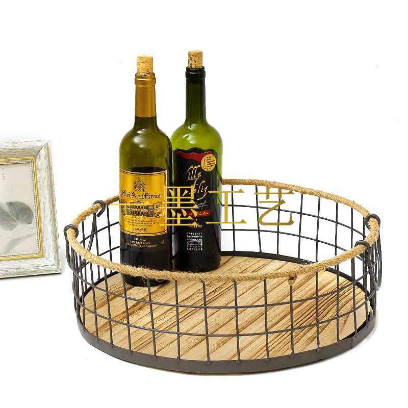 铁木托盘婚庆甜品台蛋糕架艺术出餐盘复古木头托盘卫浴台面收纳