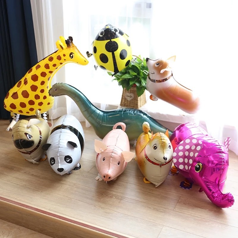 会走路的小猪宠物气球散步气球儿童生日卡通造型动物气球派对装饰
