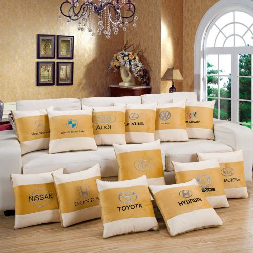 embroidered logo pillow quilt car logo dual-use cushion quilt car pillow pillow sleeping folding air conditioner quilt
