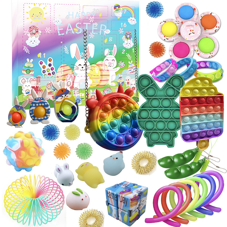 跨境热销  复活节圣诞解压盲盒套装 车子盲盒套装 发泄套装玩具
