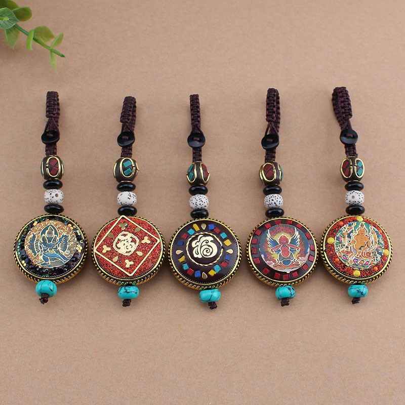 手作尼泊尔平安牌钥匙扣汽车钥匙挂件财神高档礼品创意包饰品男女