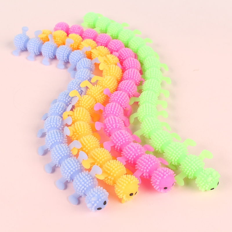 新款创意新奇特整蛊软胶毛毛虫拉拉乐儿童解压减压发泄面条绳玩具