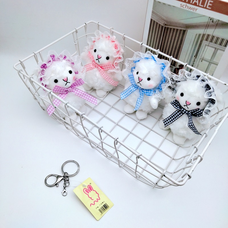 新款可爱洛丽塔小羊钥匙扣卡通公仔玩偶背包包挂件毛绒玩具娃娃