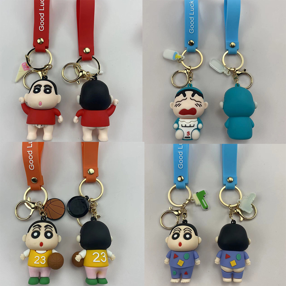 动漫可爱蜡笔小新钥匙扣 PVC软胶卡通公仔汽车钥匙包包挂件小礼品