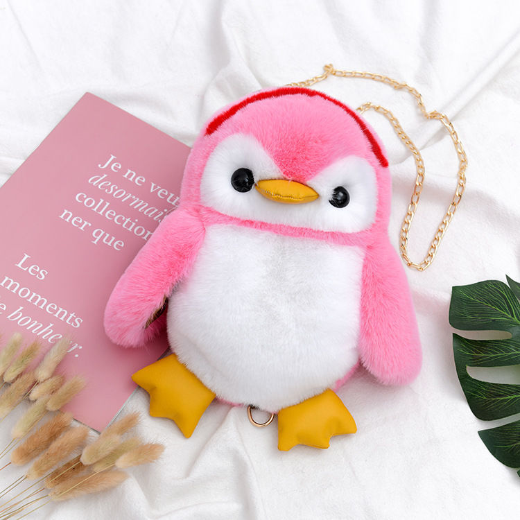 2019新款 小企鹅毛绒玩 偶企鹅链条包 可爱小包斜挎包单肩包