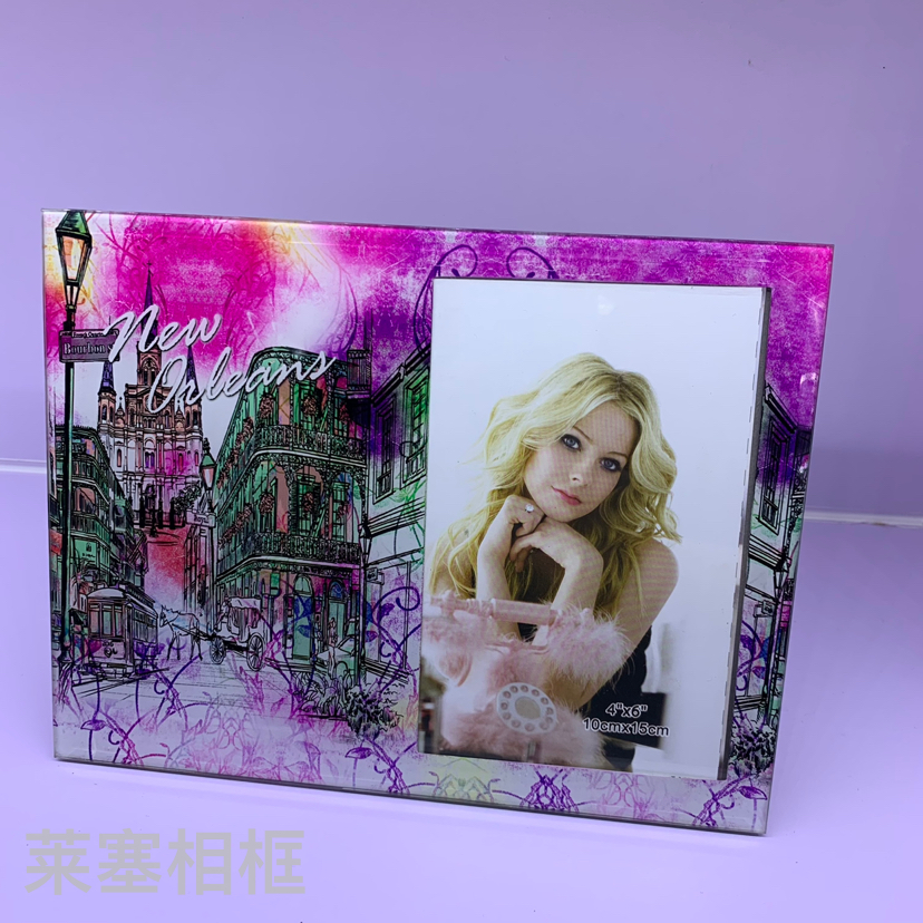 贴纸街景摆件照片家居装饰礼物客厅工艺品定制各种图案玻璃相框