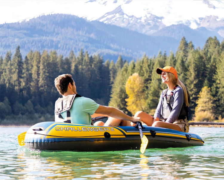 美国INTEX 68367 钓鱼船冲锋舟皮划艇橡皮 充气船 气垫船