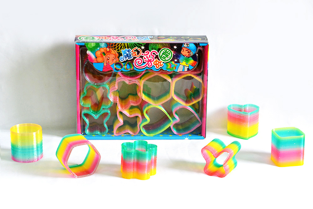 新款盒装儿童魔力彩虹圈益智玩具叠叠乐弹力拉环男女孩礼物渐变