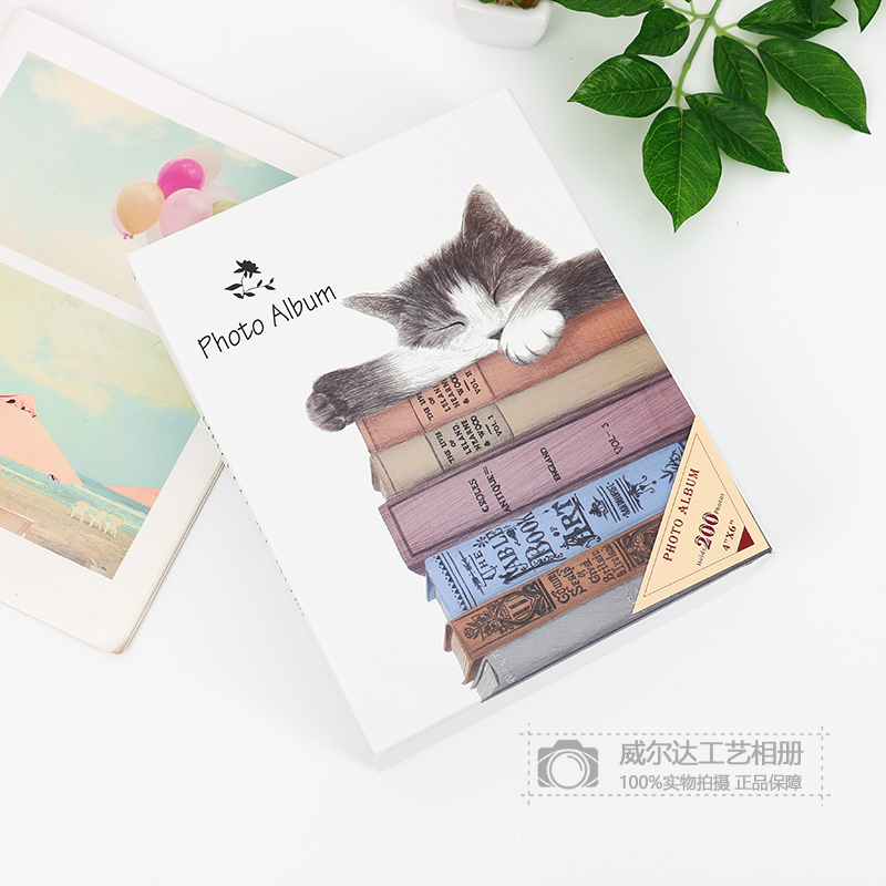 卡通猫咪图案相册影集插页式大容量过塑宝宝成长家庭儿童纪念册