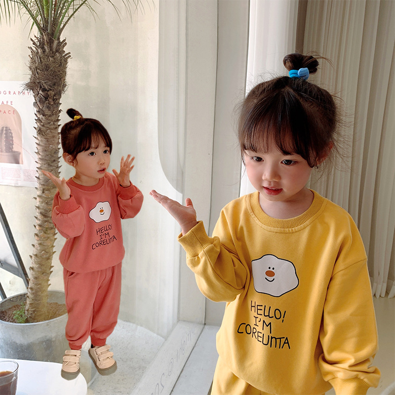 女童春秋款卫衣套装2021新款洋气网红儿童两件套中小童运动服童装