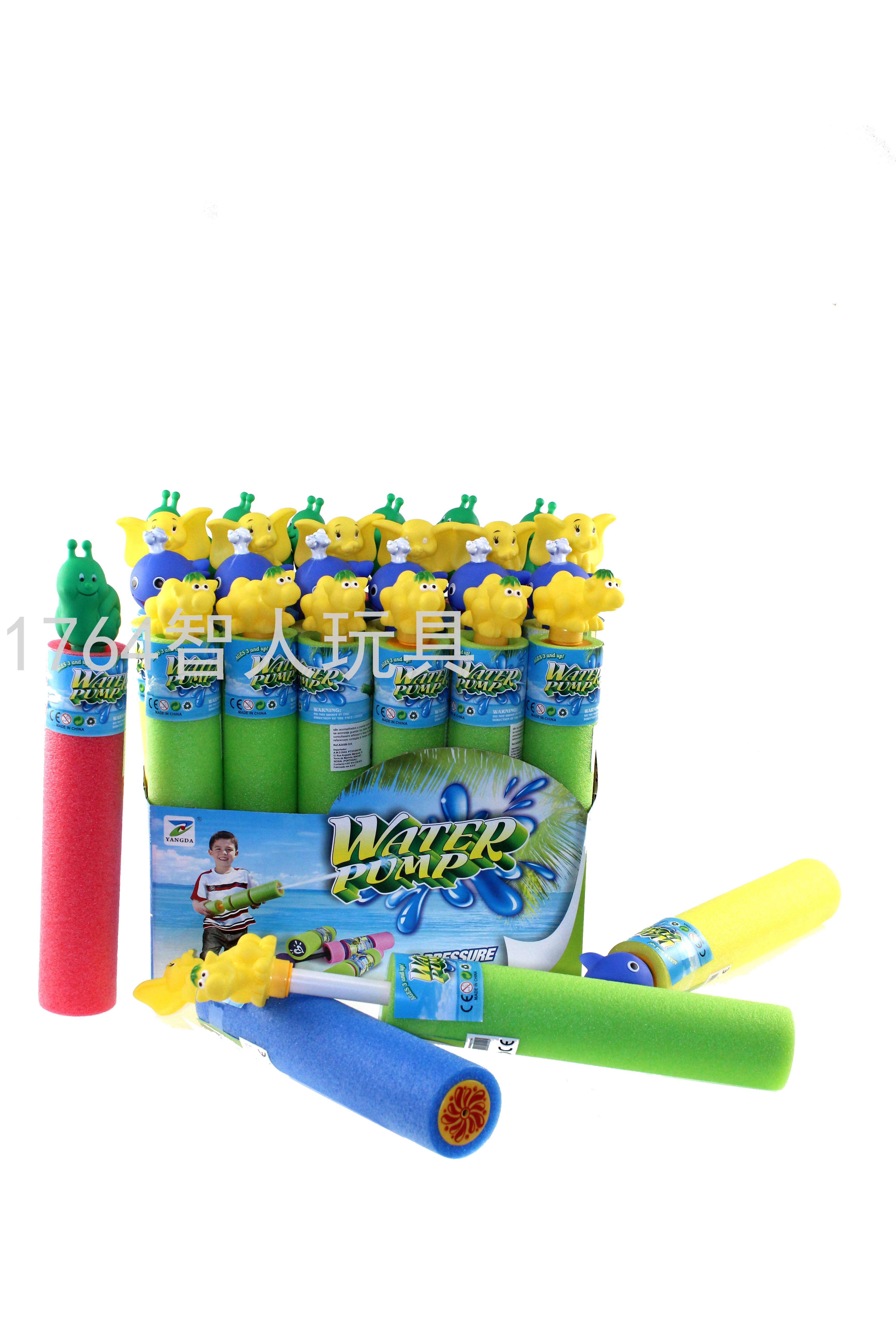 打水仗神器彩盒装抽拉式EVA水炮枪儿童玩具玩具水枪储水枪