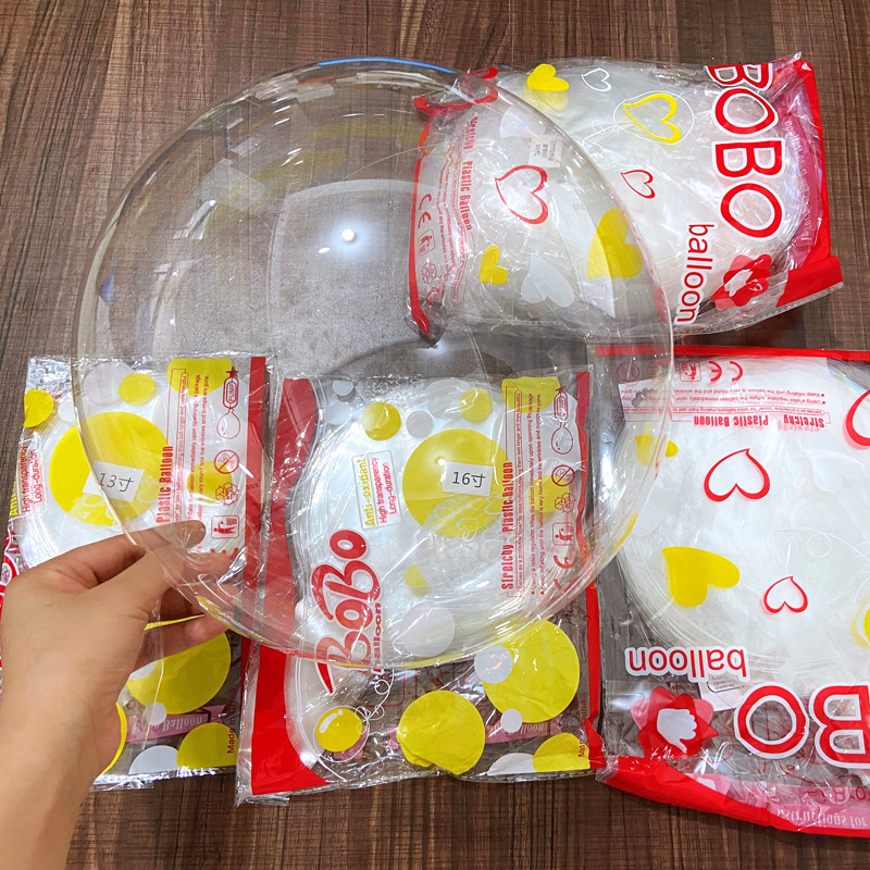 免拉伸波波球批发大口径波波球皮透明波波气球宽口24 20 18寸印花