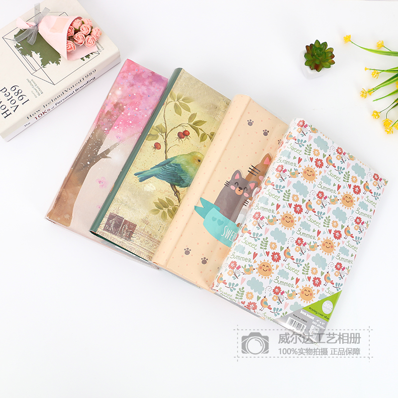 动物系列手绘小鸟田园风格印花来图定制diy相册集照片记忆收纳本