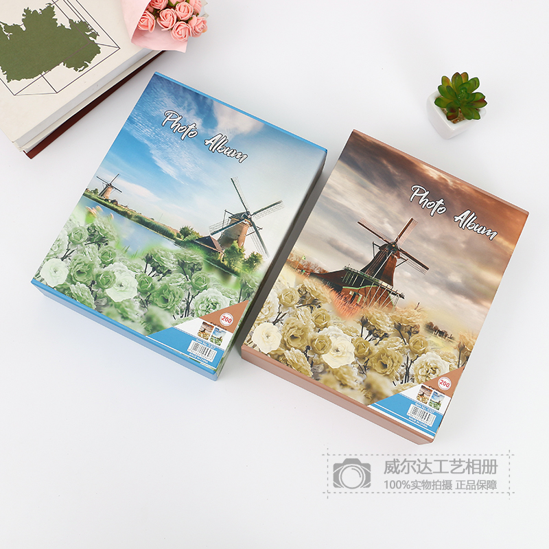 复古农场风车花朵相册200张插页式相册本家庭影集纪念册相簿批发