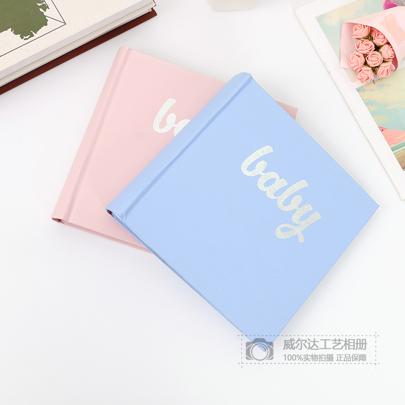 马卡龙色清新英文字母宝宝相册插页式相薄影集儿童纪念册拍立得本