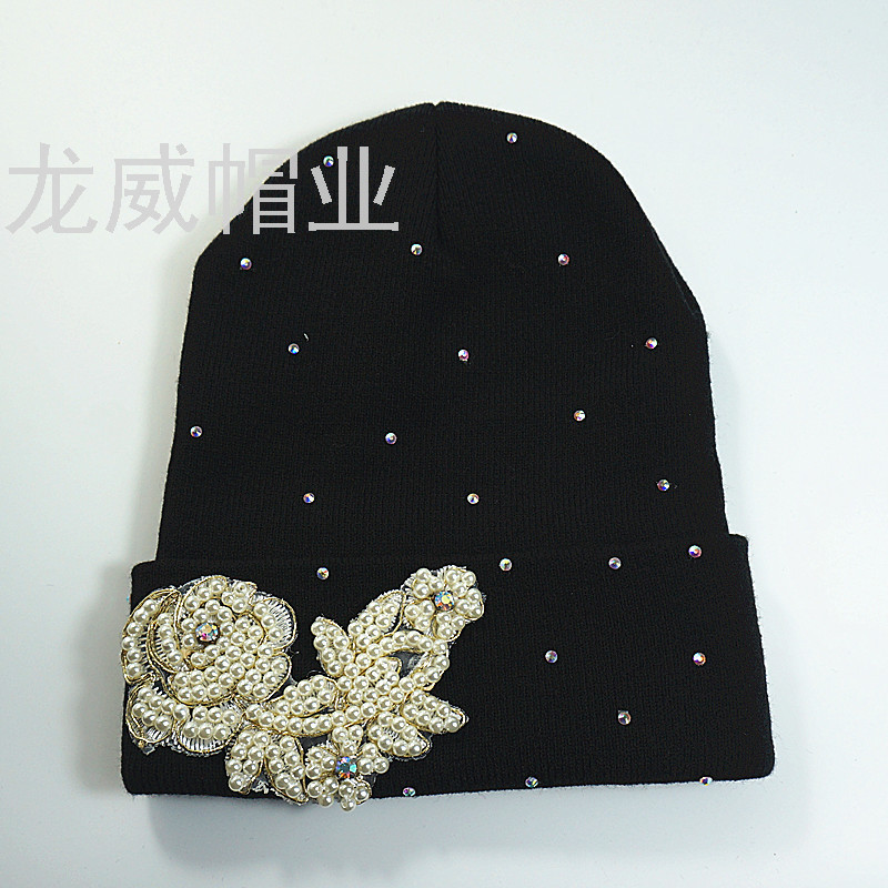 亲肤保暖冬毛线帽 保暖水钻针织帽 多种款式可选