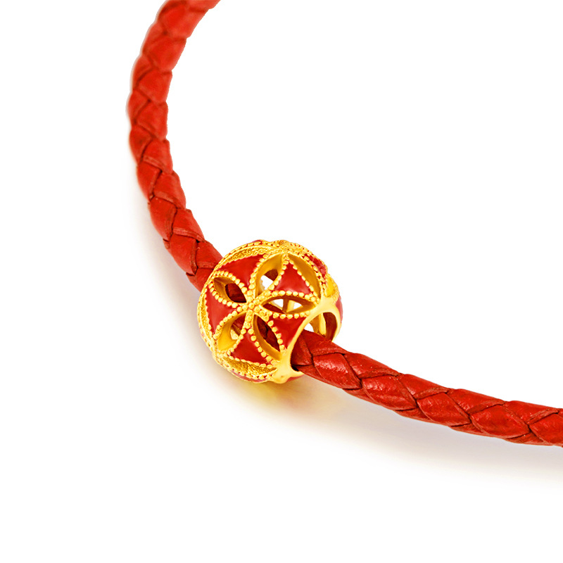 仿黄金   转运珠配饰游乐园  烧青小彩球转运珠足金黄金配件