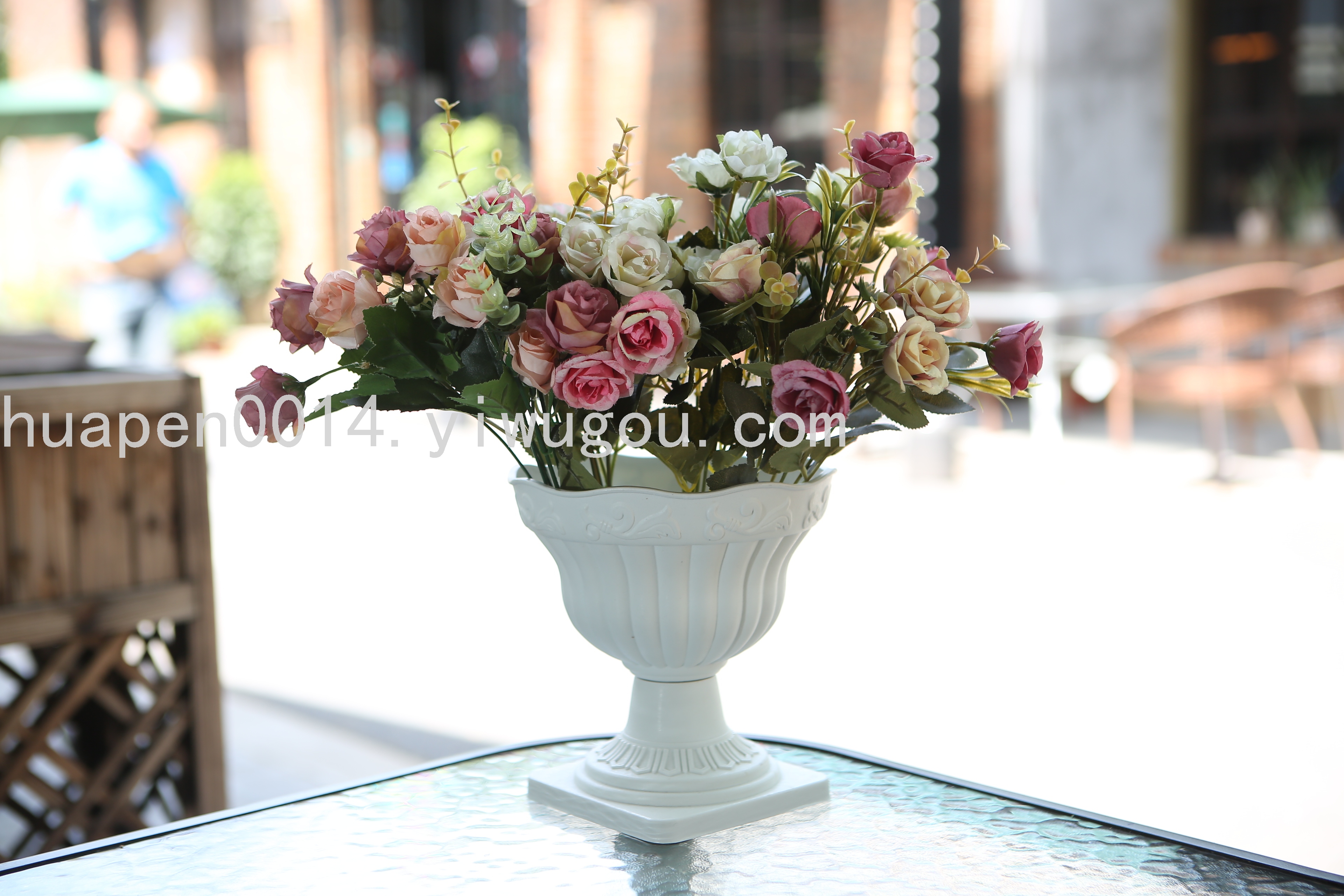 2913方底组合路引花盆 塑料路引 婚庆罗马盆 塑料欧式罗马盆