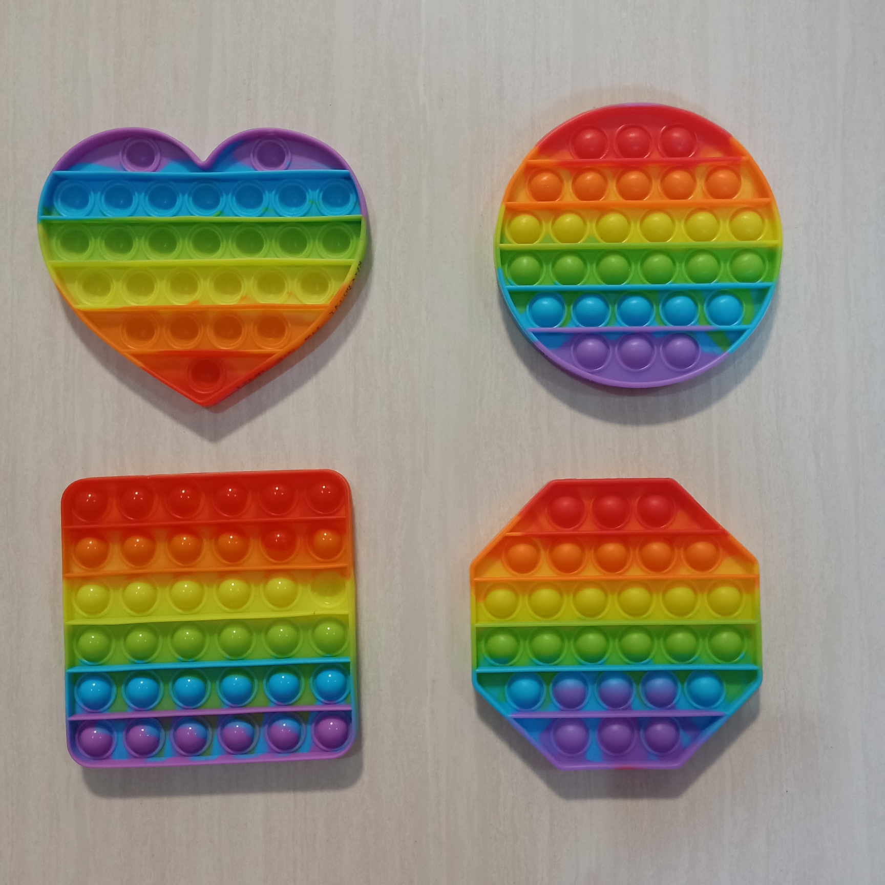 硅胶灭鼠常规四款 彩虹爱心方形八角圆形12cm