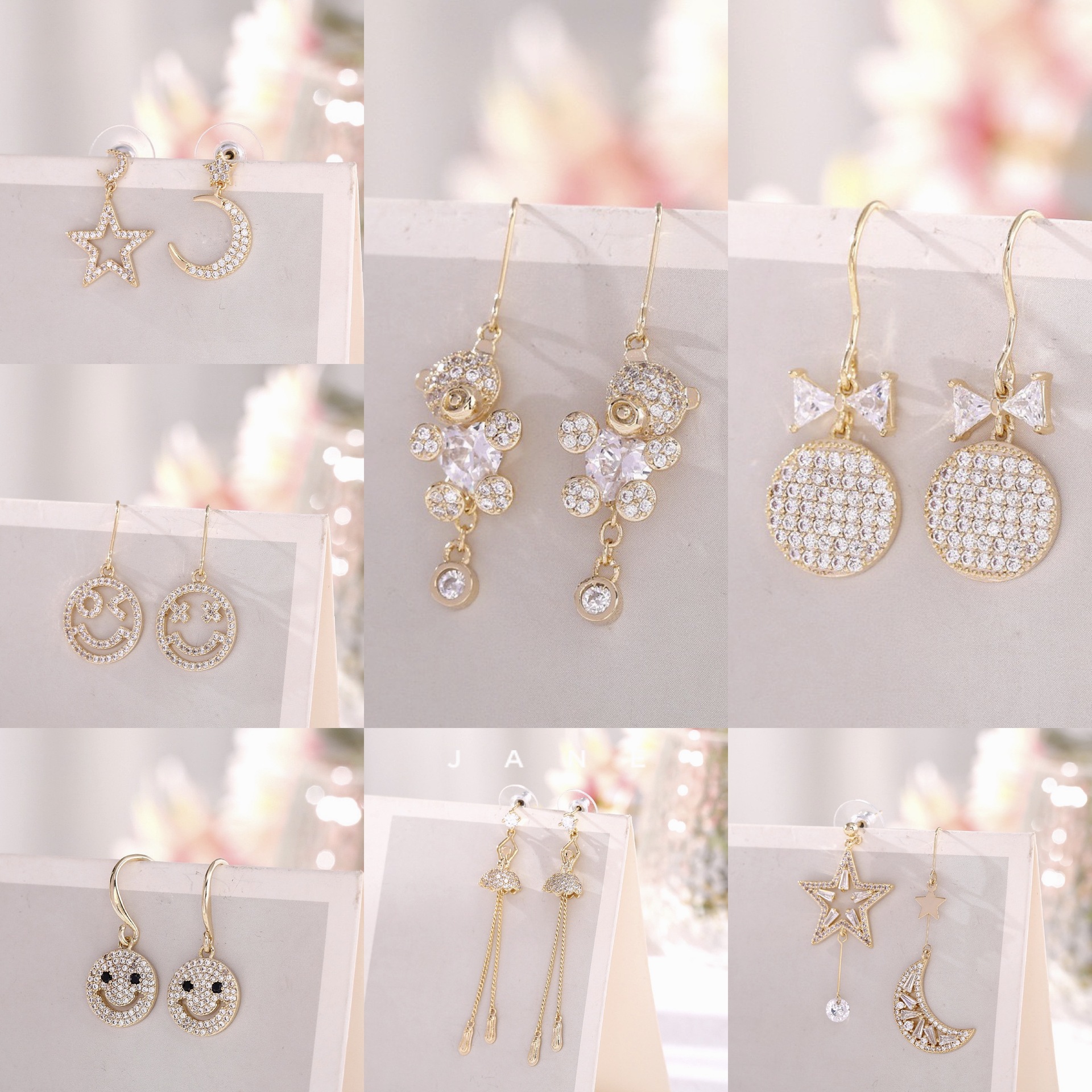 新款韩国耳环直供创意银针简约电镀耳钉甜美仙女气质长款耳饰批发