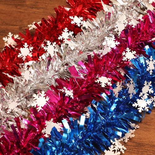 Snowflake Color Strip Garland Party Holiday Layout wool Tops Birthday Festival Ribbon Scene Dress up Christmas Decoration 