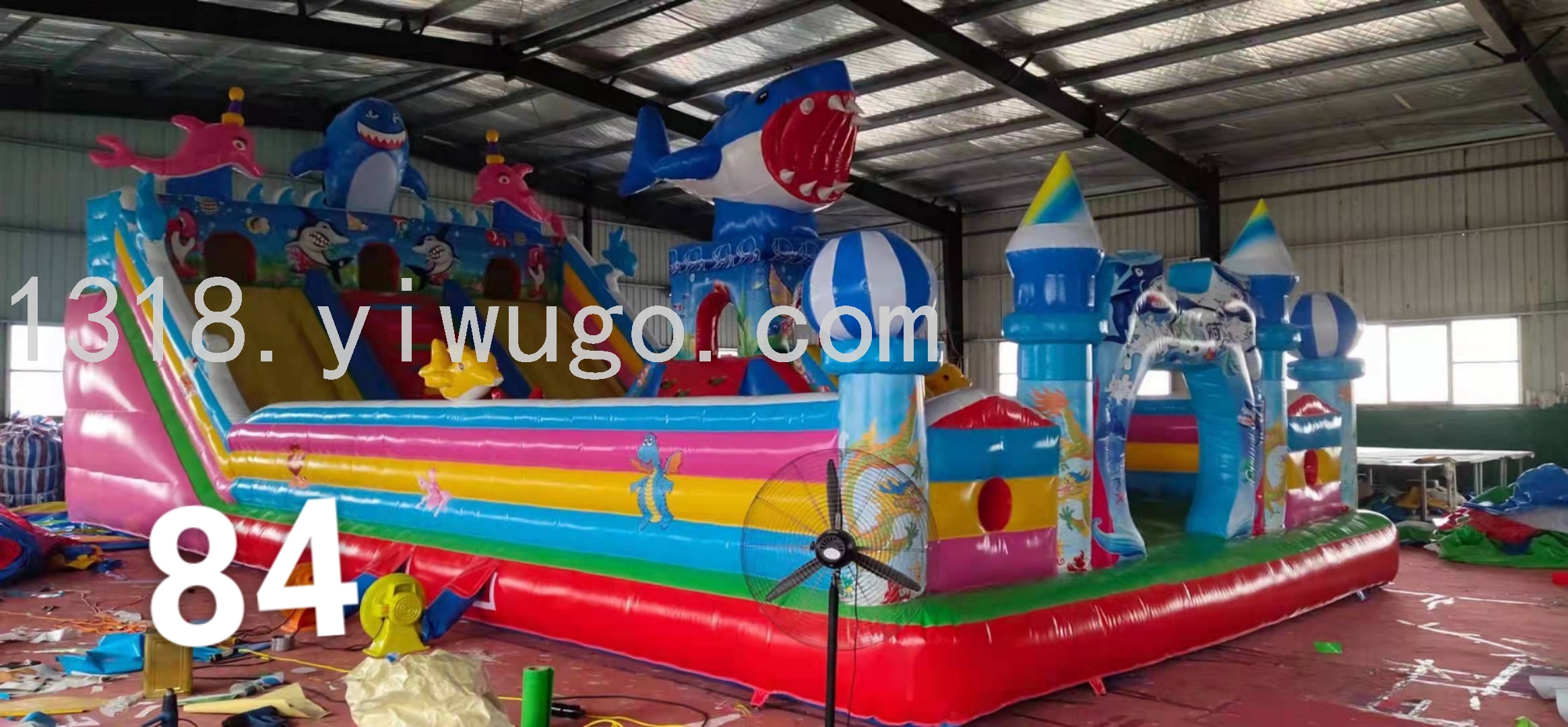 厂家直销充气玩具充气城堡跳床淘气堡跳跳乐鲨鱼滑梯蹦床充气滑梯