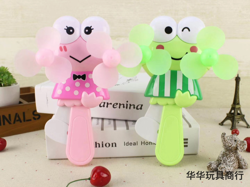 热卖大眼蛙大号双头手压风扇  手持手压小风扇  迷你双头手压风扇