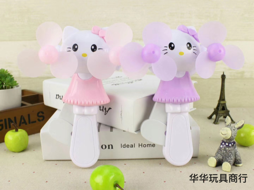 热卖小猫大号双头手压风扇  手持手压小风扇  迷你大号双头手压风