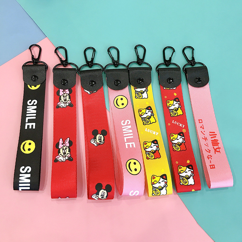 笑脸KT织带钥匙扣配件手工DIY玩具挂绳背包服饰配件批发