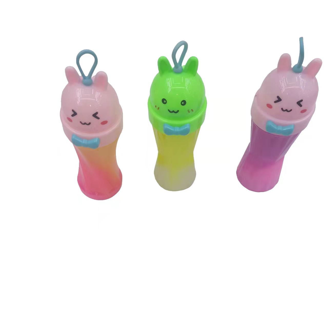 卡通小兔瓶史莱姆珠光双色水晶泥