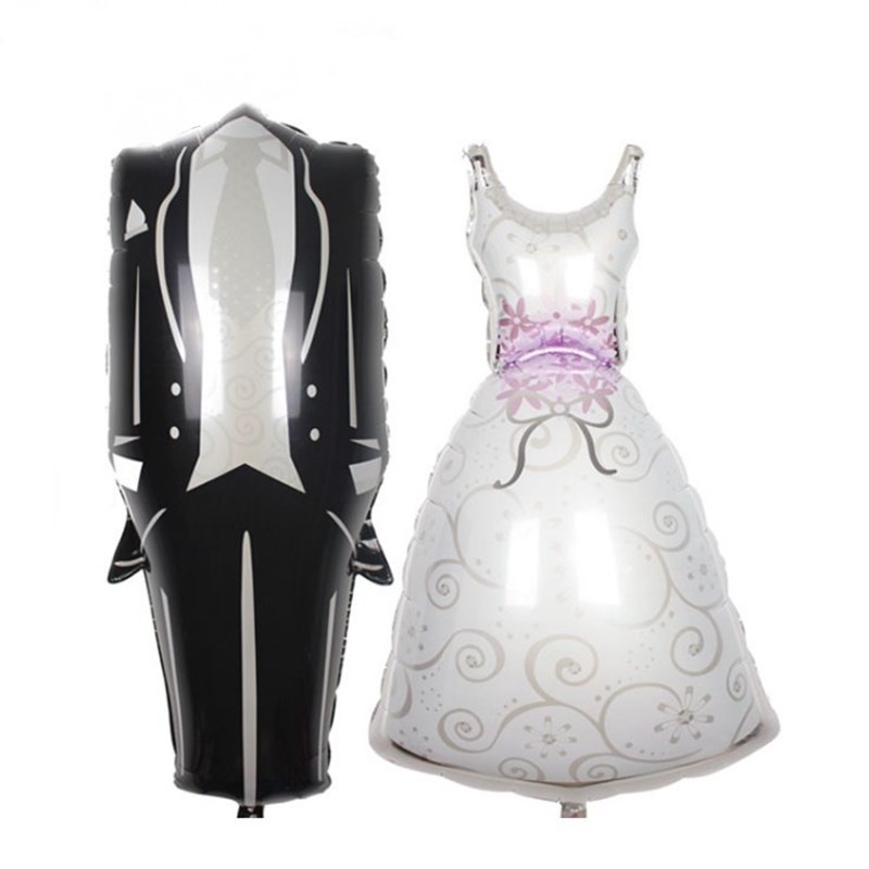 新郎新娘 婚纱礼服气球 婚礼装饰 铝膜气球