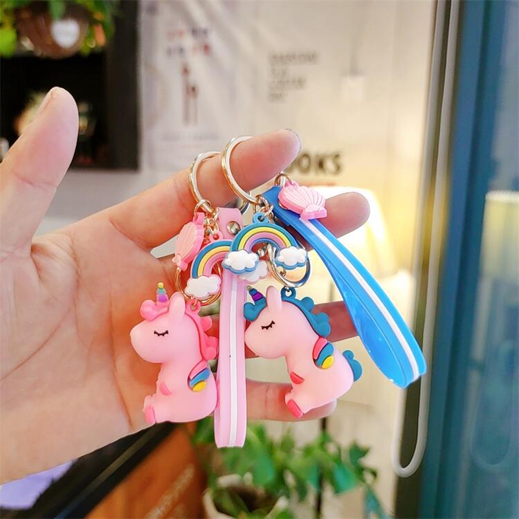 简配独角兽卡通公仔钥匙扣情侣包包挂件创意礼品活动赠品爪机商品