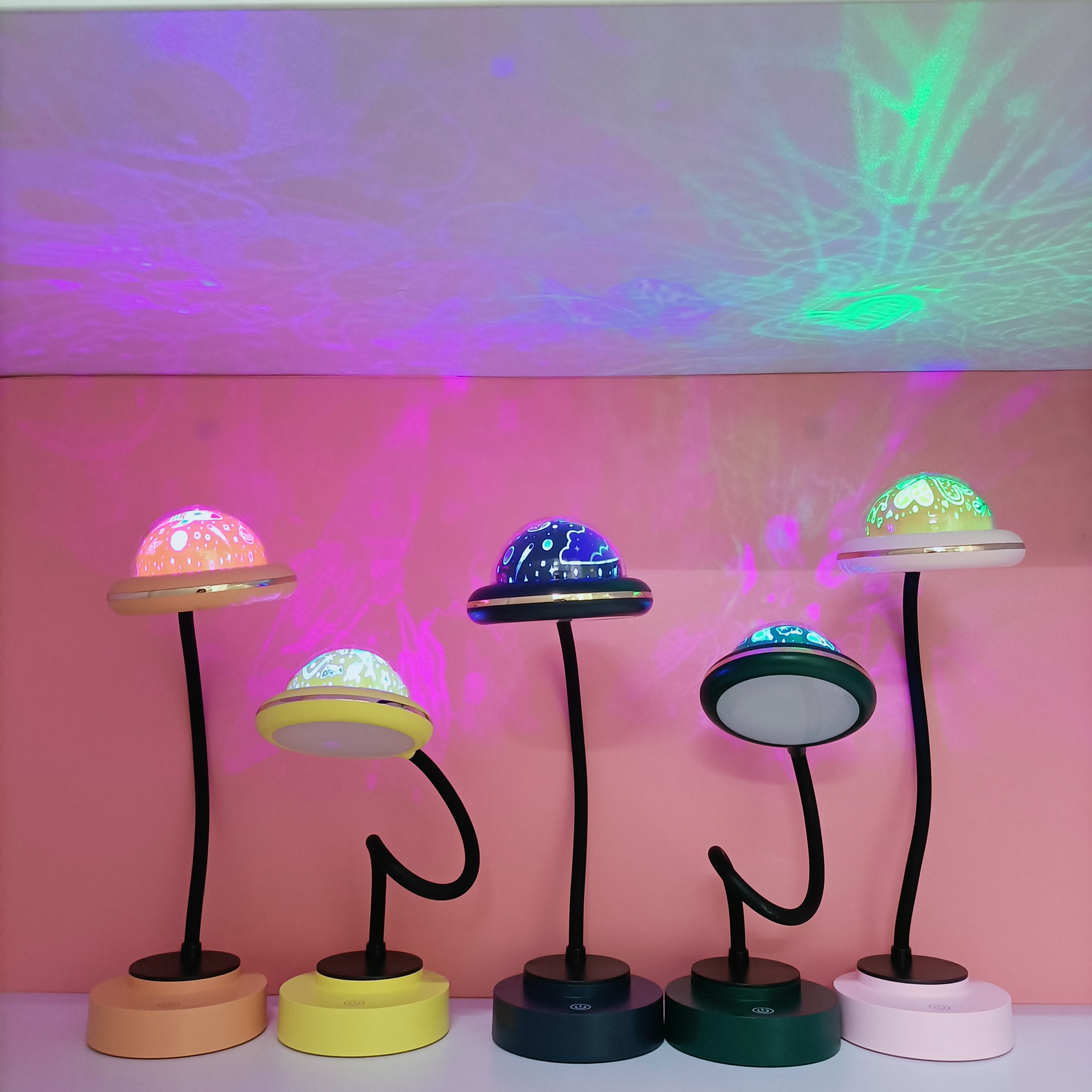 2021新款创意星空圆盘桌面台灯USB充电氛围灯学生学习灯可调节