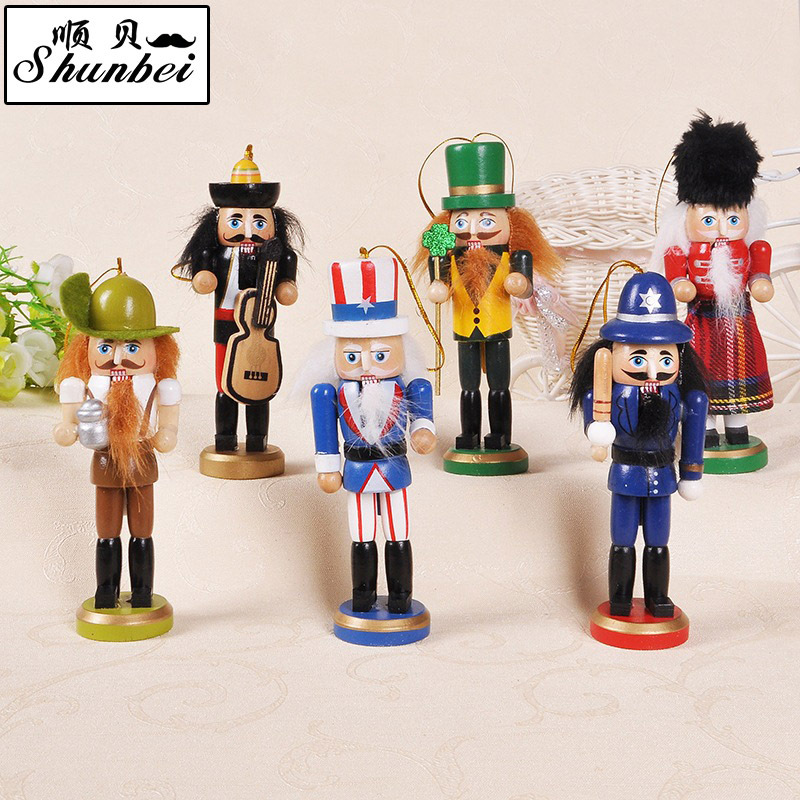 新款12CM 六个一系列胡桃夹子摆件创意汽车书桌办公室摆件 工艺品