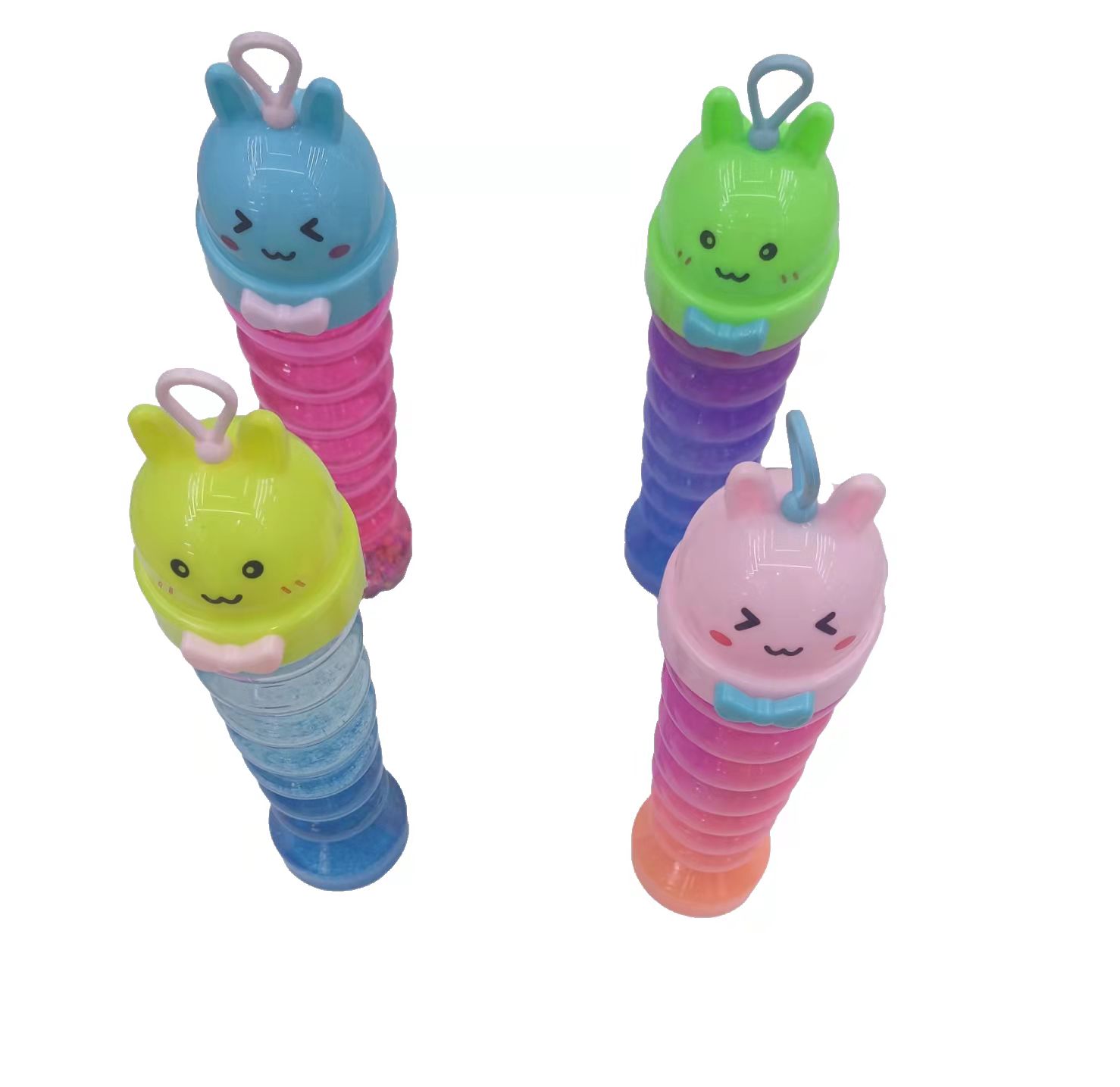 网红螺丝瓶新款卡通小兔史莱姆珠光双色水晶泥 slime彩泥diy批发