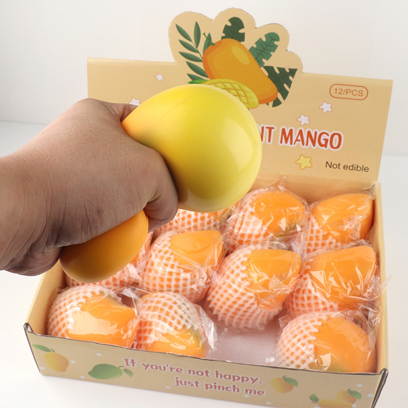 TPR仿真水果芒果捏捏乐软胶面粉球解压儿童玩具发泄减压球批发